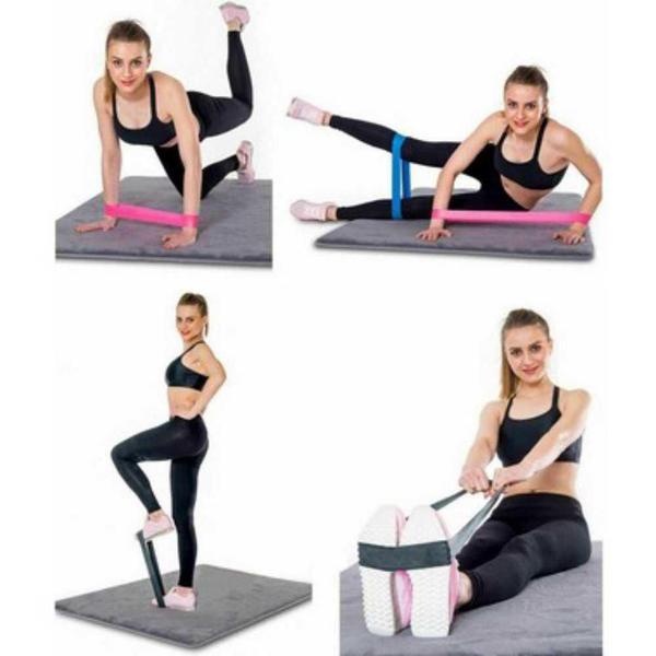 Imagem de Kit Mini Band 5 Faixas elásticas Exercício Funcional pilates ginástica 891 - Lorben