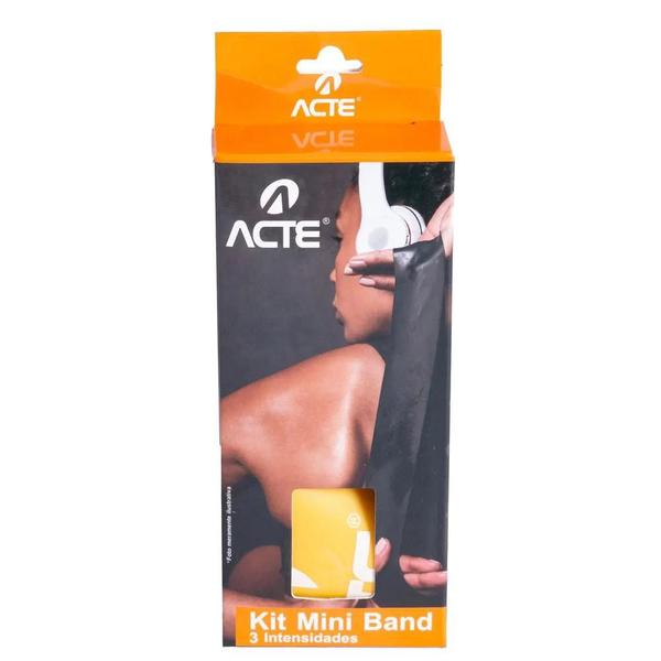 Imagem de Kit Mini Band com 3 elásticos Acte Sports Exercício Resistência Reabilitação