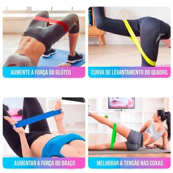 Imagem de Kit Mini Band  Fitness Total  5 Faixas