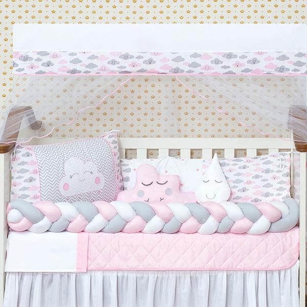 Kit Mini Berço 10 Peças Nuvem Trança - Oficina dos Sonhos Enxovais Kit Mini Berço 10 Peças Nuvem Trança - Oficina dos Sonhos Enxovais