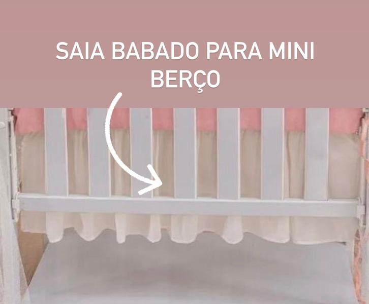 Imagem de Kit Mini Berço 100% Algodão Menina Menino Com Saia Essence