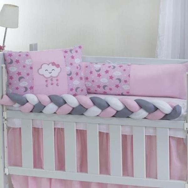Kit Mini Berço Classic Menina Menino 06 Peças Com Saia Estampado Completo - Lavi Baby Store Imagem de Kit Mini Berço Classic Menina Menino 06 Peças Com Saia Estampado Completo