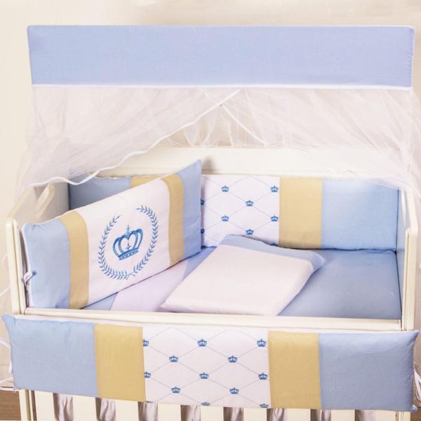 Imagem de Kit Mini Berço Coroa Azul - 10 Peças - Happy Baby