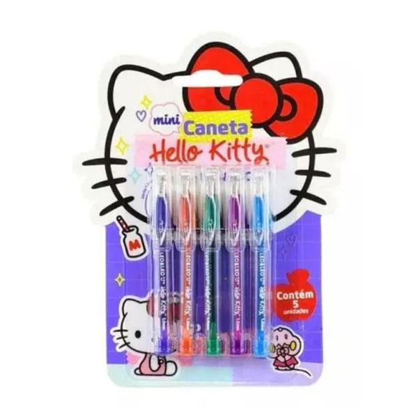 Imagem de Kit Mini Caneta Esferográfica Hello Kitty 97971 5 Cores - Leo&Leo