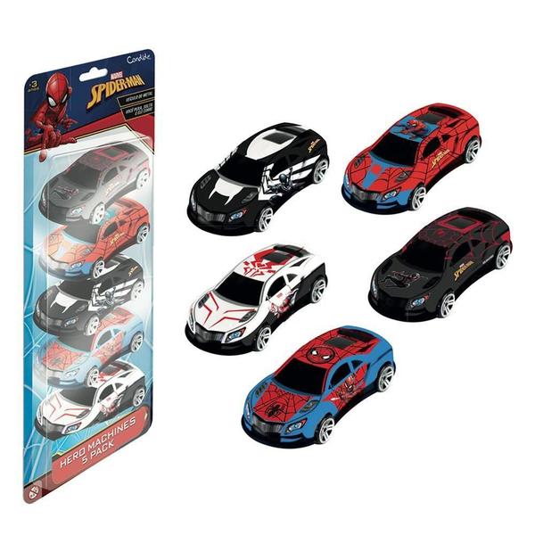 Imagem de Kit Mini Carrinhos Spider-Man Com 5 Unidades - Candide