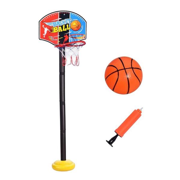 Kit Mini Cesta de Basquete 1.15m Bola Bomba de Ar Pais & Filhos Imagem de Kit Mini Cesta de Basquete 1.15m Bola Bomba de Ar Pais & Filhos