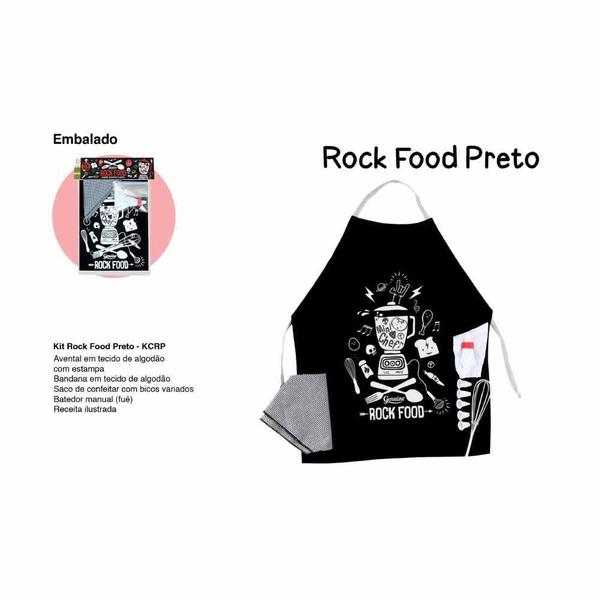 Imagem de Kit Mini Chef - Rock Food - Preto - Teliê Brinquedos