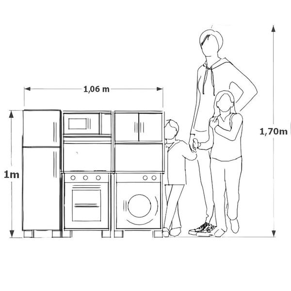 Imagem de Kit Mini Cozinha Infantil com Geladeira e Máquina de Lavar