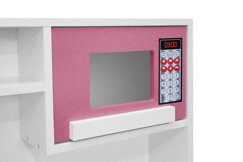 Imagem de Kit Mini Cozinha Perfeita Rosa Completa com Geladeira 100% MDF Infantil