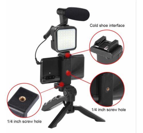 Imagem de Kit Mini Gravação Profissional Ringlight+tripé+suporte+microfone