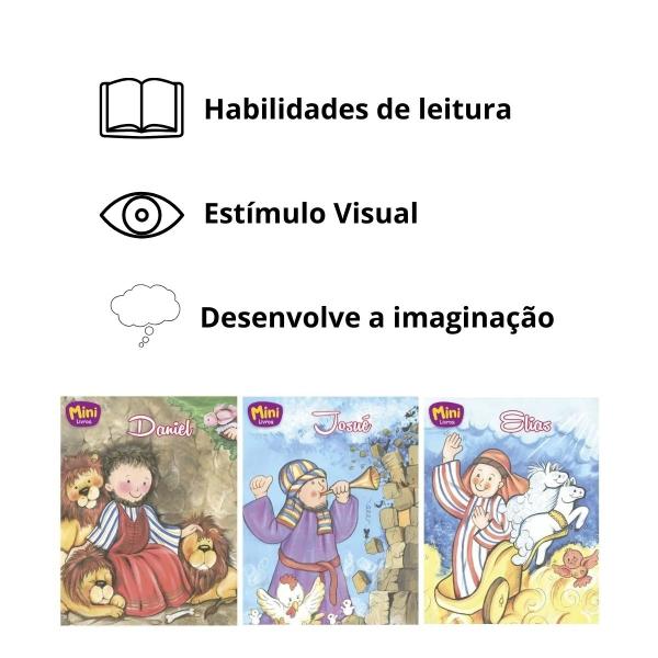 Imagem de Kit Mini Livros C/ 25un Clássicos Histórias Bíblicas Bíblia Ilustrações Cativantes Montessori Lúdico