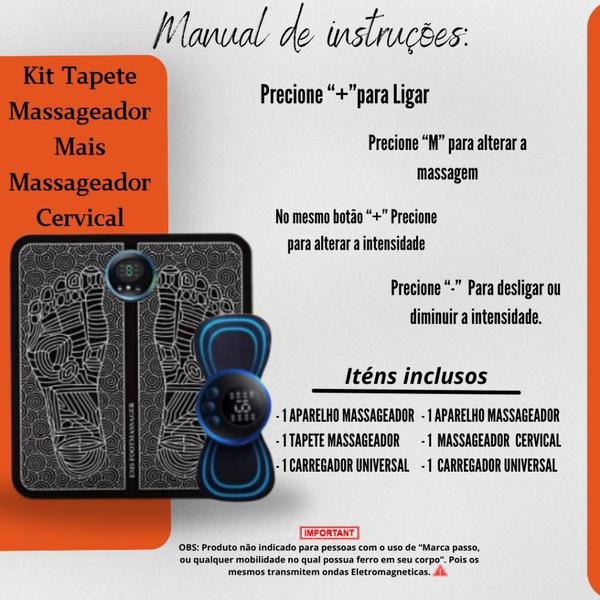 Imagem de Kit Mini Massageador Elétrico Portátil Recarregável Alívio