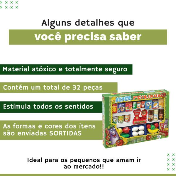 Imagem de Kit Mini Mercado Super Feirinha Brincar C/ 32 peças - Pica Pau