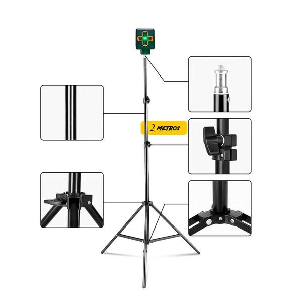 Imagem de Kit Mini Nível Laser 20m com Tripé 2 Linhas - oba oba mix