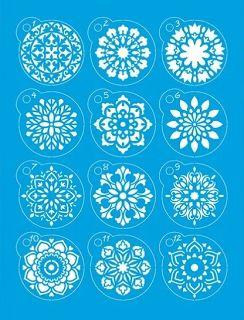 Imagem de Kit Mini Stencil Mandalas Com 14 Peças 4,5cm STMI-015 Litoarte 