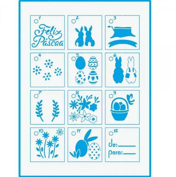 Kit Mini Stencil PÁScoa Com 14 PeÇAs 4,5cm Stmi-017 Litoarte Imagem de Kit Mini Stencil PÁScoa Com 14 PeÇAs 4,5cm Stmi-017 Litoarte