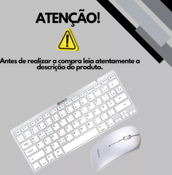 Imagem de Kit Mini Teclado E Mouse Bluetooth Sem Fio Slim P/ Tablet Notebook