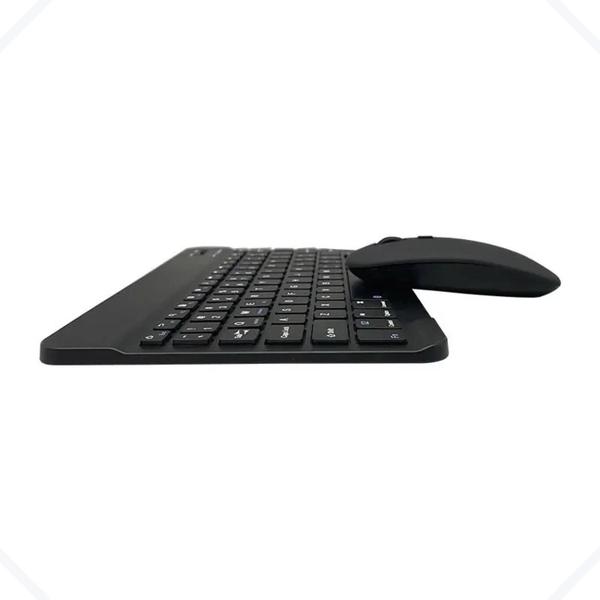 Imagem de Kit Mini Teclado E Mouse Sem Fio Wireless Bluetooth Compacto  KP-TE127 - Preto