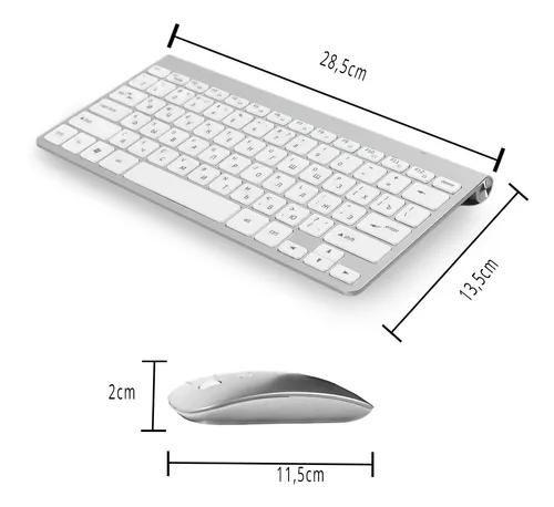 Imagem de Kit Mini Teclado E Mouse Sem Fio Wireless Notebook Kapbom