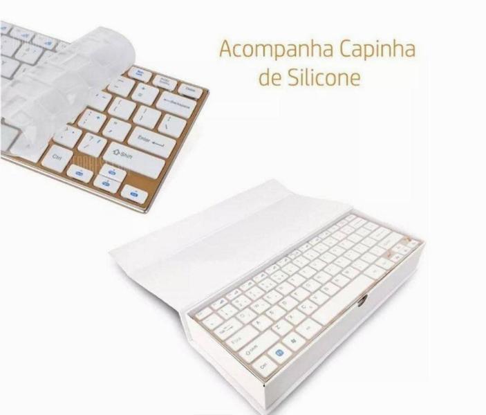 Imagem de Kit Mini Teclado Mais Mouse Sem Fio 2.4G Ultra Slim