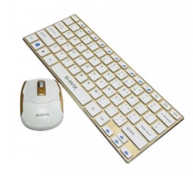 Imagem de Kit Mini Teclado Mais Mouse Sem Fio 2.4G Ultra Slim