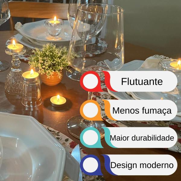 Imagem de Kit Mini Vela Aromática Colorida Decoração Refil Lamparina Chá Casamento