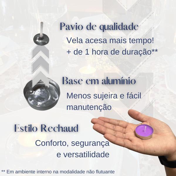 Imagem de Kit Mini Vela Aromática Colorida Decoração Refil Lamparina Chá Casamento