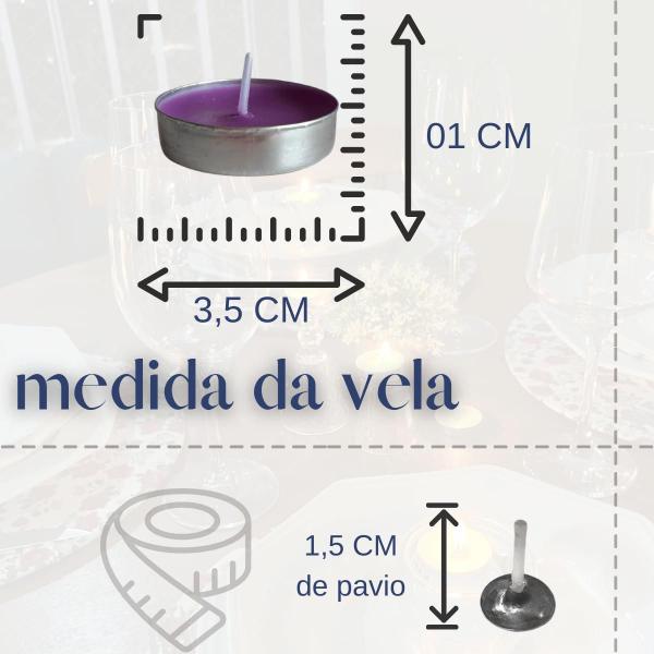 Imagem de Kit Mini Vela Aromática Colorida Decoração Refil Lamparina Chá Casamento