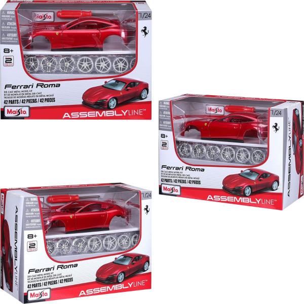Kit Miniatura Carro Para Montar Ferrari Roma 1/24 Vermelho Maisto