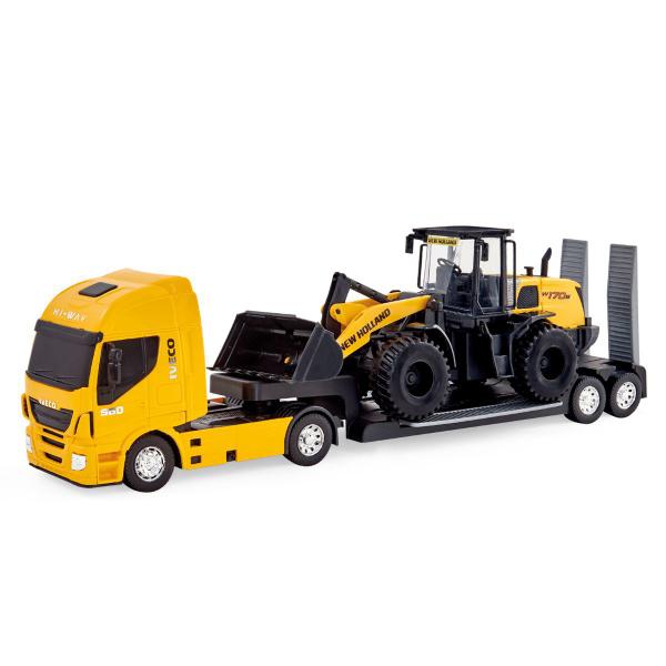 Imagem de Kit Miniatura Pá Carregadeira Carreta Trator Caminhão Iveco