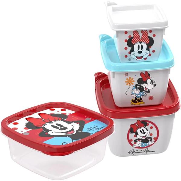 Imagem de Kit Minnie Porta Lanche Infantil Viagem Passeio Plasutil