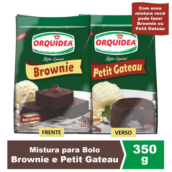 Kit Mistura para Bolo Brownie e Petit Gateau - 12 unidades - Orquídea Imagem de Kit Mistura para Bolo Brownie e Petit Gateau - 12 unidades