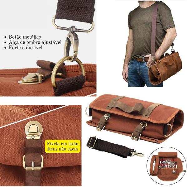 Kit Mixologia Bartender Coqueteleira Bolsa Lona 22pcs Vtg 1 - NilosDecor Imagem de Kit Mixologia Bartender Coqueteleira Bolsa Lona 22pcs Vtg 1
