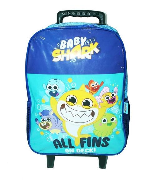 Imagem de Kit Mochila Baby Shark Rodinhas Infantil Escolar Estojo Gran