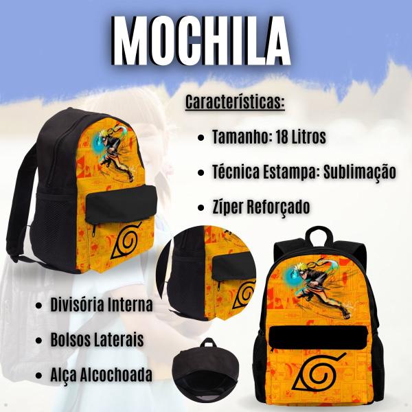 Imagem de Kit Mochila Bolsa Escolar Infantil Com Rodinha Carrinho + Lancheira Térmica + Estojo Personalizados Personagens Filme Desenho Série