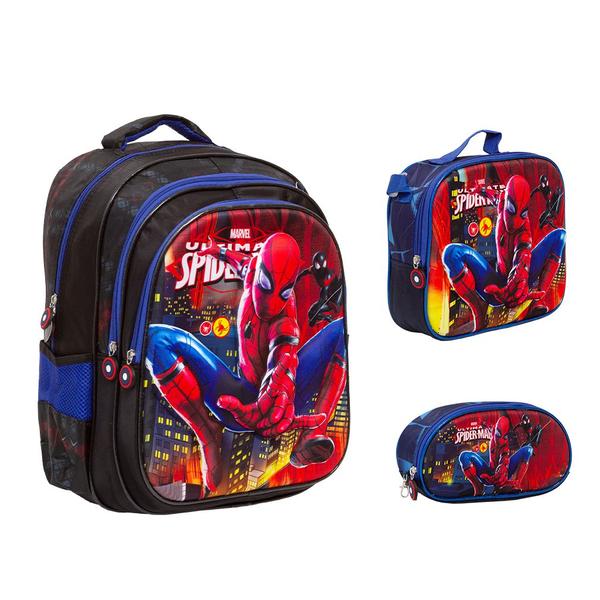 Imagem de Kit Mochila Bolsa Masculina Escolar Spider Man Costa Barata