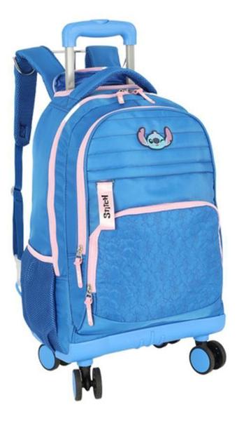 Imagem de Kit Mochila Carrinho 360 Haste Dupla Porta Notebook Stitch - Luxcel