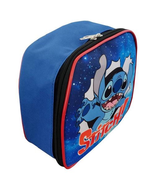 Imagem de Kit Mochila Carrinho Infantil Escolar - Stitch Azul Menino