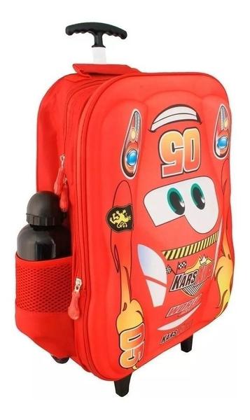 Imagem de Kit Mochila Carros 3D 5005 Infantil Rodinhas Escolar