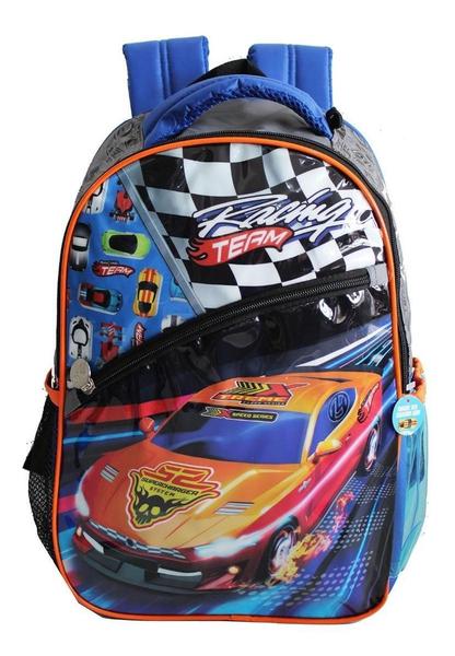 Imagem de Kit Mochila Carros Infantil Masculina Lancheira Costas