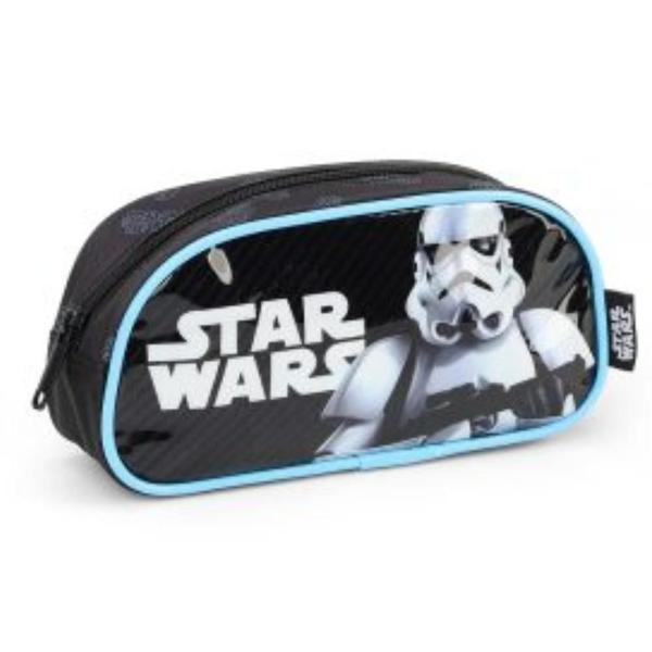 Imagem de Kit Mochila Com Rodinha Lancheira Estojo Star Wars Azul