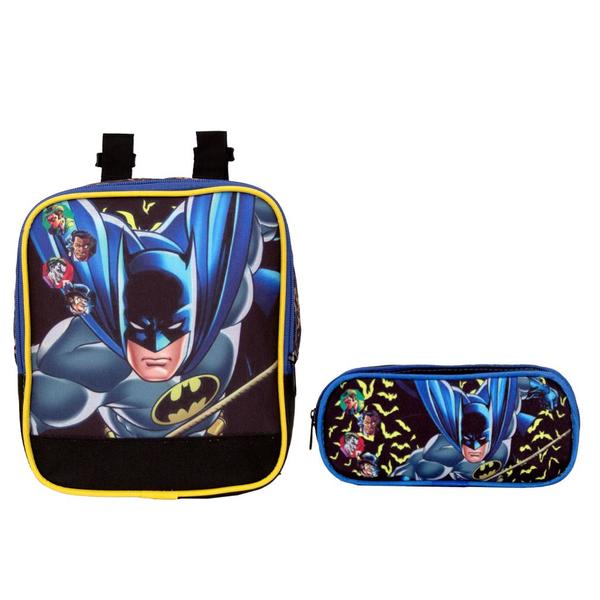 Imagem de Kit Mochila com Rodinhas Menino Infantil Batman DC