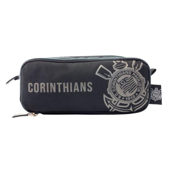 Imagem de Kit Mochila Corinthians Costas Escolar Oficial Estojo Duplo