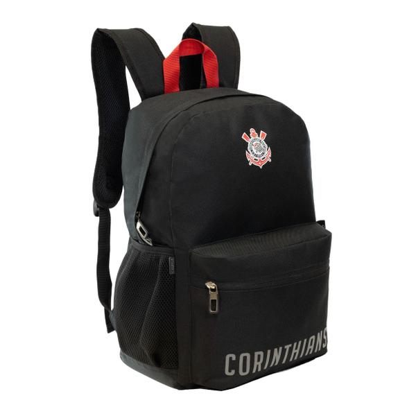 Imagem de Kit Mochila Corinthians Costas Oficial Escolar Com Estojo