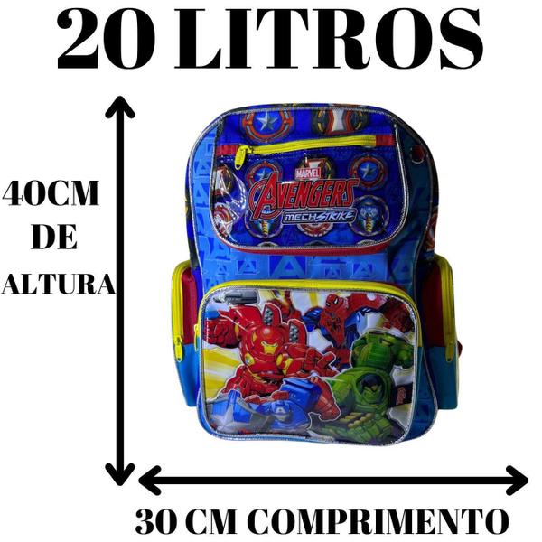 Imagem de Kit Mochila Costas + Lancheira Escolar Modelo: Vingadores