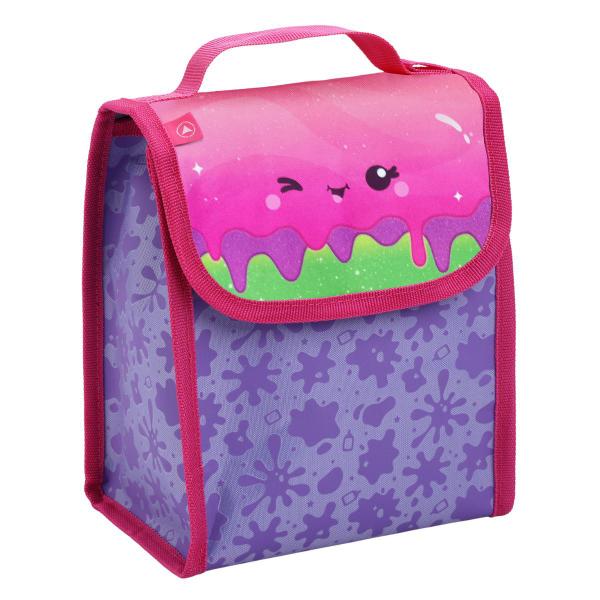 Imagem de Kit Mochila Costas Lancheira Garrafa Estojo Escolar Menina Infantil Slime Roxo