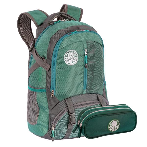 Imagem de Kit Mochila Costas Notebook Casual Estojo Duplo Palmeiras