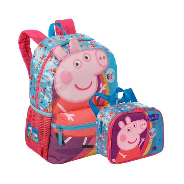 Imagem de Kit Mochila Costas Peppa Pig com Lancheira Térmica Escolar