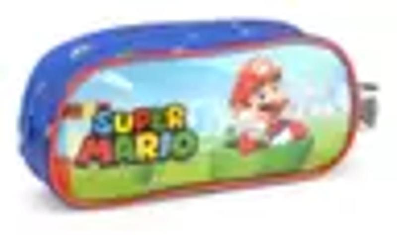 Imagem de Kit Mochila Costas Super Mario com Estojo Azul  Luxcel