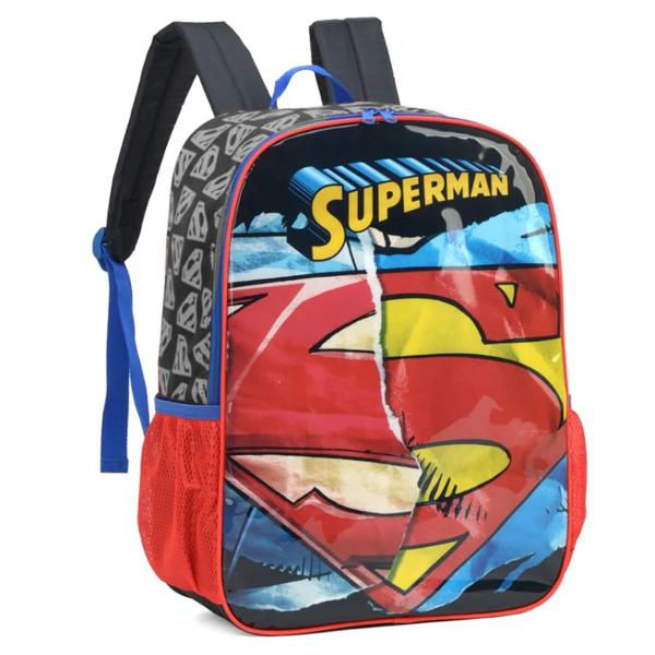 Imagem de Kit Mochila De Alças Superman Com Estojo Infantil Escolar